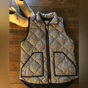 J Crew Black Puffer Vest